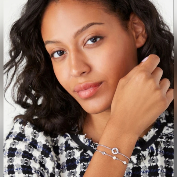 Kate Spade Spot The Spade Box Set of 2 Slider Bracelets Silver / Clear - Picture 5 of 16